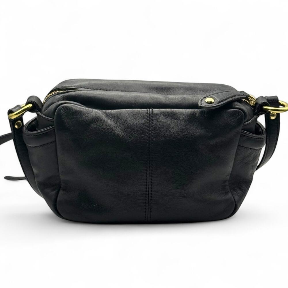 COACH F25150 Campbell Black Leather Crossbody Camera Bag Brass - Picture 10 of 12